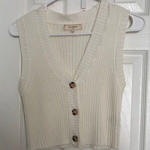 No Comment Women's Cream Knit Vest Top